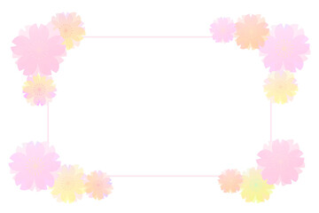 春のピンクの花のフレーム
