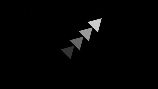 Bottom To Top Right Diagonal Arrow 45 Degree Loop Animation White Isolated On Black Background