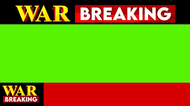 War Breaking Lower third with greenscreen
