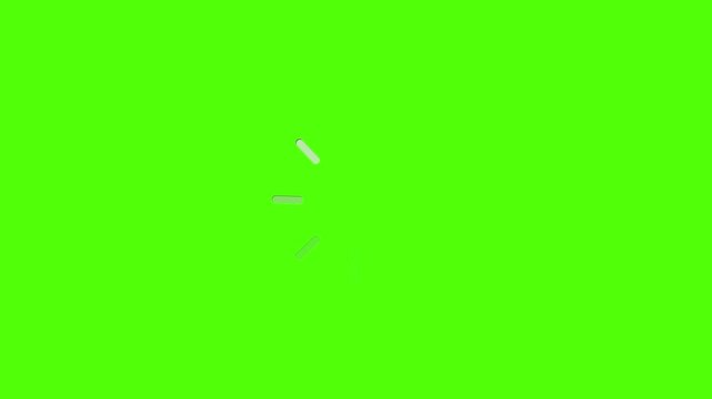 Minimal Green Screen Loading Spinner with Rotating Bars