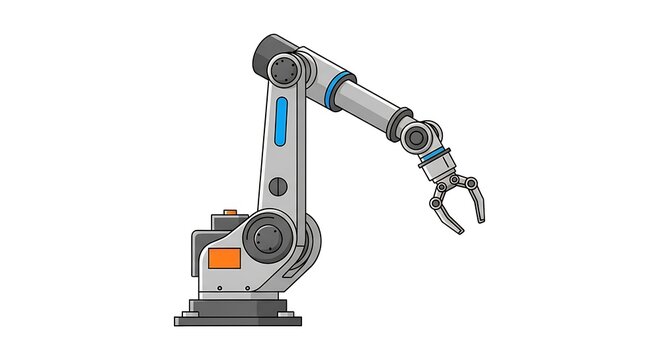 Industrial Robot Arm with Gripper End Effector.