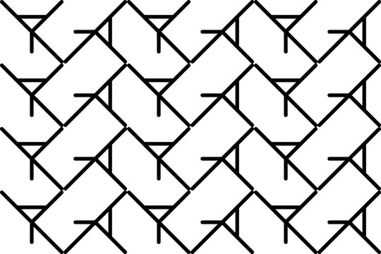 Black seamless line geometric pattern, wall pattern, floor pattern, fabric pattern, geometric pattern background, minimalist geometric pattern