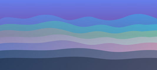 Fototapeta premium Modern abstract wavy landscape with blue gradient