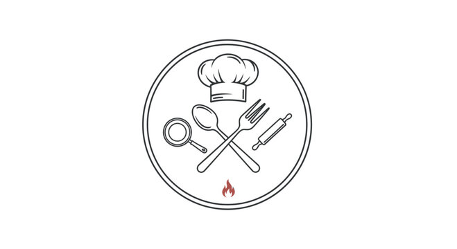 Chef Hat and Utensils on Plate 1.