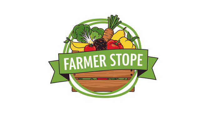 Farmer Stope Logo with Fresh Produce.