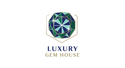 Luxury Gem House Logo Design Element.
