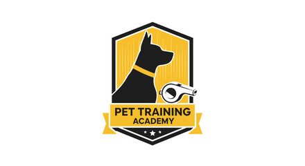 Pet Training Academy Logo with Dog.