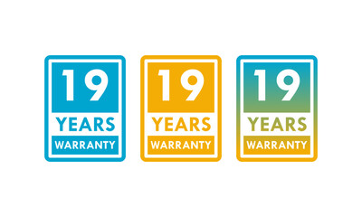 Fototapeta premium 19 years and lifetime warranty label template illustration