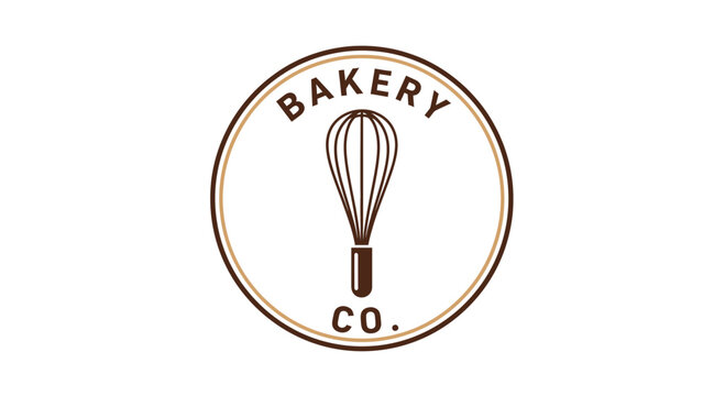 Bakery Company Logo with Whisk Design.