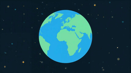 Fototapeta premium Vector illustration of planet Earth in outer space with stars and galaxies visible in the background