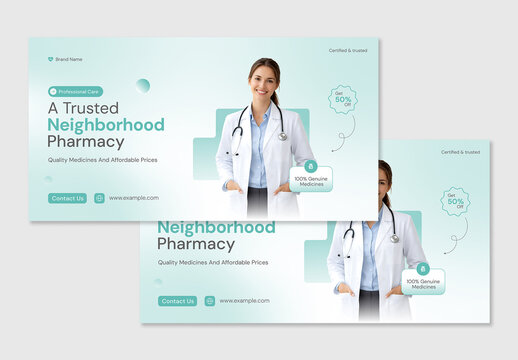 Professional Healthcare Pharmacy Promotion Banner Template
