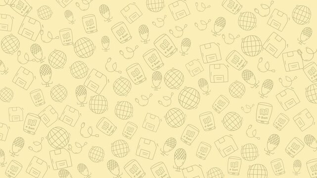 A lively array of colorful digital icons and symbols arranged in a dynamic pattern, perfect for technology, communication, and creative projects.