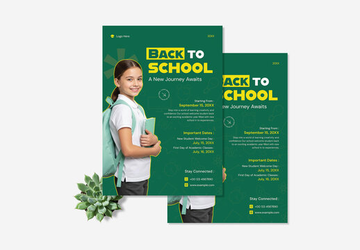 Creative Back to School Flyer Design for School Admission