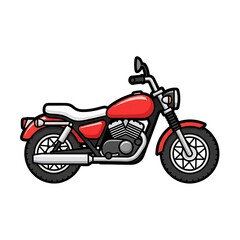 Fototapeta premium Red Motorcycle Illustration on White Background.