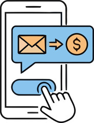 Flat Digital Marketing Outline Icon