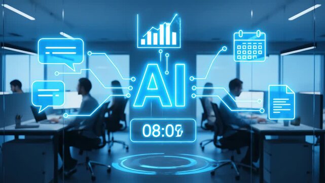 Artificial Intelligence at the Forefront of Modern Business Operations, Enhancing Productivity and Data Management in a Connected Office Environment