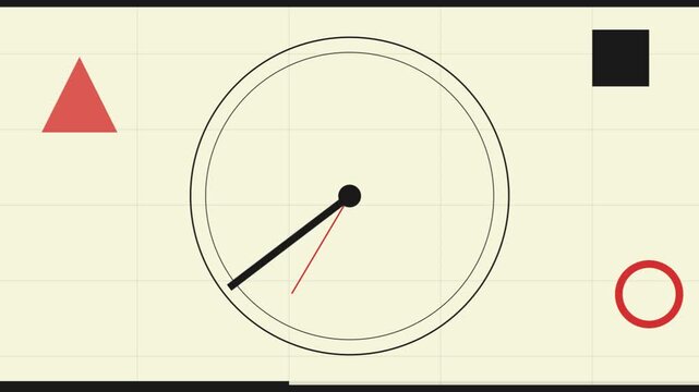 Clock Animation with Geometric Shapes.