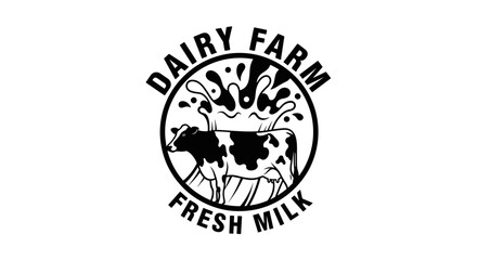 Obraz premium Dairy Farm Fresh Milk Logo Design.