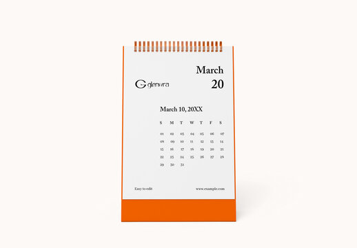 Spiral Calendar Mockup Template