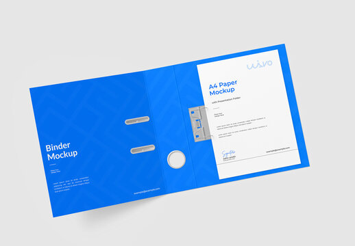 A4 Binder Open File Mockup Template