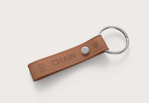Brown Keychain Mockup