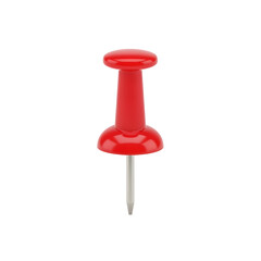 Fototapeta premium Bright red push pin isolated with sharp metal tip