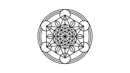 Intricate geometric mandala design with floral patterns and symmetry on white background for meditation and spiritual growth