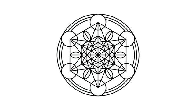 Intricate geometric mandala design with floral patterns and symmetry on white background for meditation and spiritual growth