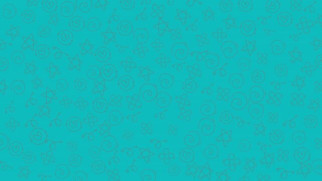 Dynamic abstract pattern featuring intricate geometric shapes on a vibrant turquoise background, ideal for creative projects and digital designs.