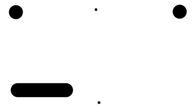 A large strip or long oval moves back and forth. There are also trembling dots or atoms above and below.