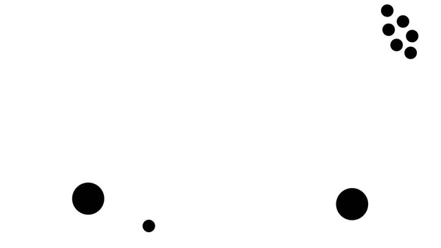 A small particle and a group of atoms move back and forth from above and below. The particle pushes a couple of larger molecules.