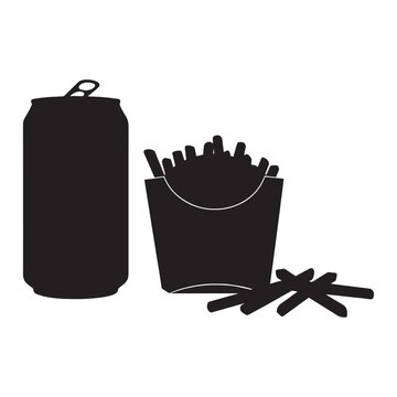 Fast Food Icons Soda Fries Chicken Vector Set