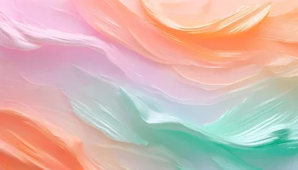 Plexiglas schilderij Abstracte kunst Vibrant abstract art piece features swirling pink, orange, and green hues.  © Wil BG