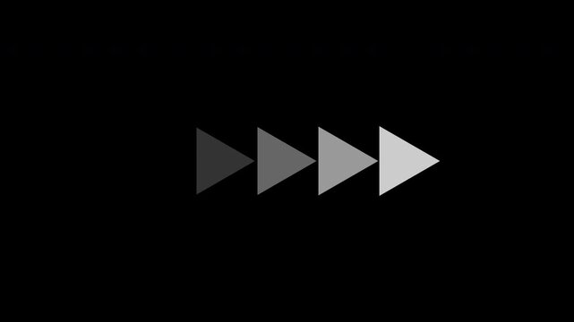 Left To Right Directional Arrow Loop Animation White Isolated On Black Background