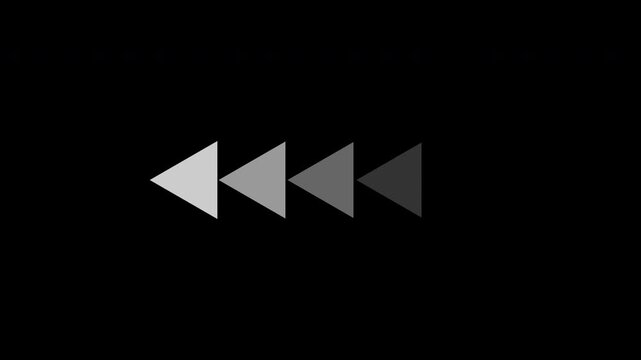 Right To Left Directional Arrow Loop Animation White Isolated On Black Background