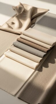 Fabric Swatches in Neutral Tones.