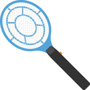 Electric Fly Swatter for Pest Control Flat Illustration Isolated on White Background