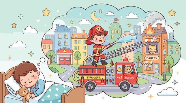 Dreaming Child Firefighter Rescues Cat from Burning Bakery