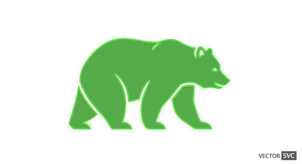 Obraz premium Green Bear Silhouette Icon Vector Graphic