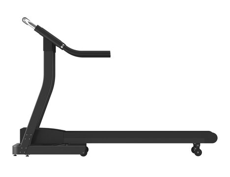 Treadmill Side View, Black, 3D Render Isolated on White Background