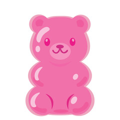 Fototapeta premium Pink Gummy Bear Candy Illustration Isolated on Transparent Background