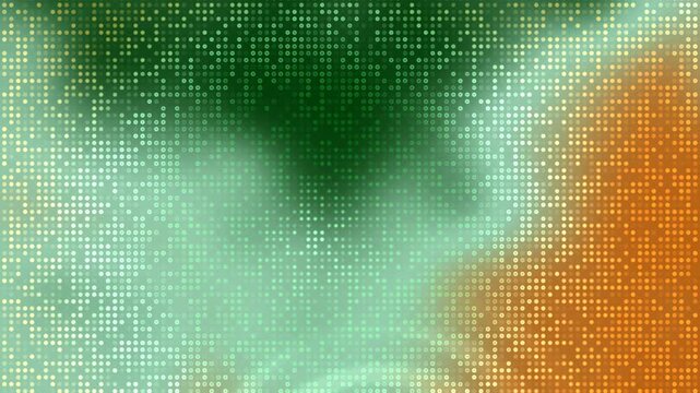 Green digital particle grid animation in 4K futuristic technology background.