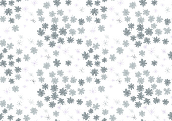 Elegant gray floral pattern on white background