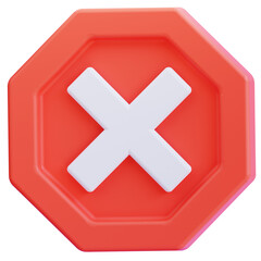 Obraz premium 3D Wrong Cross Icon