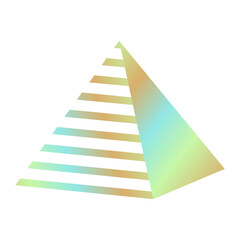 Futuristic Triangle Pyramid Vector Illustration,Modern Gradient Pyramid with vaporwave style
