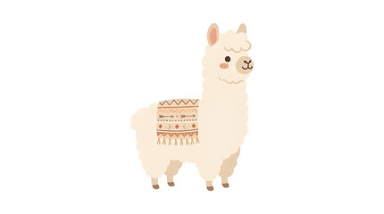 Fototapeta premium Cute Cartoon Llama Illustration with Blanket.