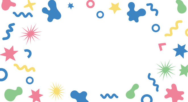 Colorful Abstract Background Stars Shapes Squiggly Vector Illustration Design Element