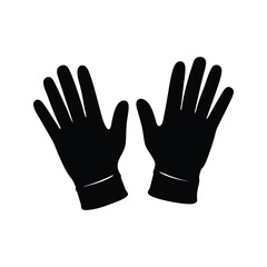 Obraz premium Two pairs of gloves silhouette vector illustration showcasing handwear design, garden gloves silhouette vector illustration