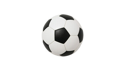 Naklejka premium A realistic, high-resolution image captures a classic soccer ball against a clean white background, showcasing its iconic black and white hexagonal panel design