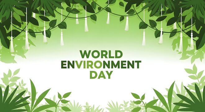 World environment day frame with green leaves and eco friendly theme